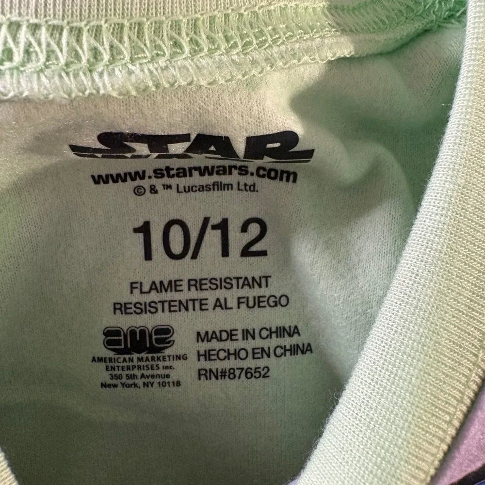 Star Wars Mandalorian PJ Set Boys Size L 10/12 Green New Grogu The Child‎